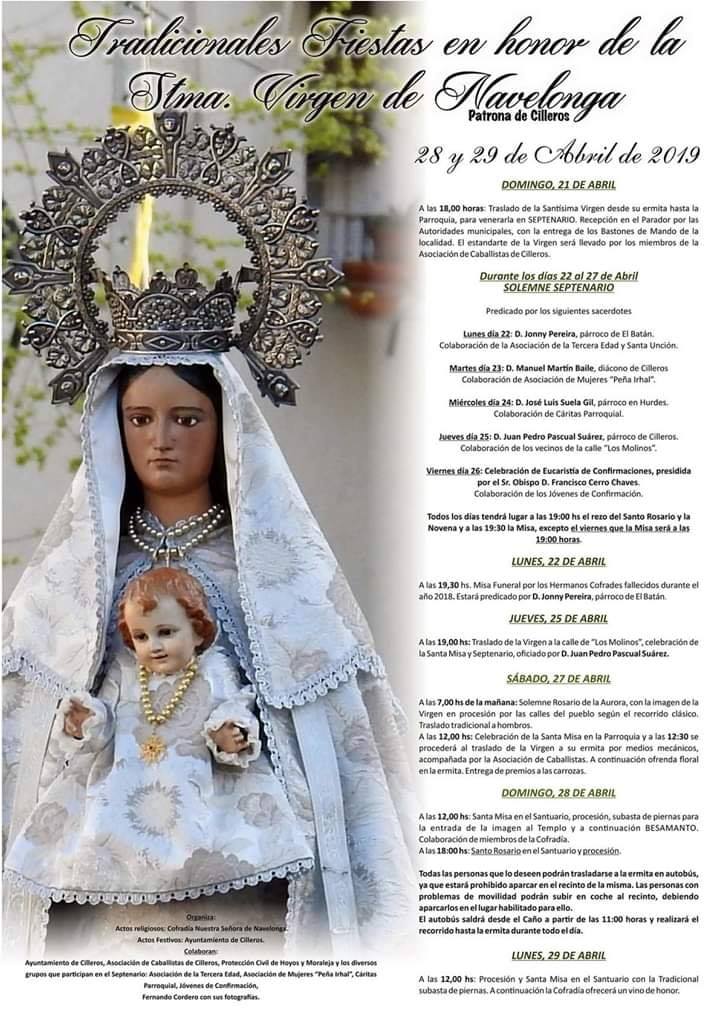 Tradicionales fiestas en honor de la Santísima Virgen de Navelonga 2019 Cilleros
